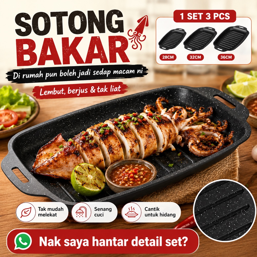 Grill Pan Set BBQ — Non-Stick Medical Stone